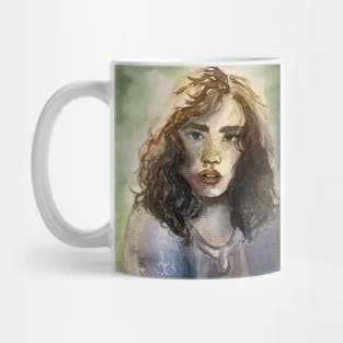 Soft Watercolor girl portrait Mug